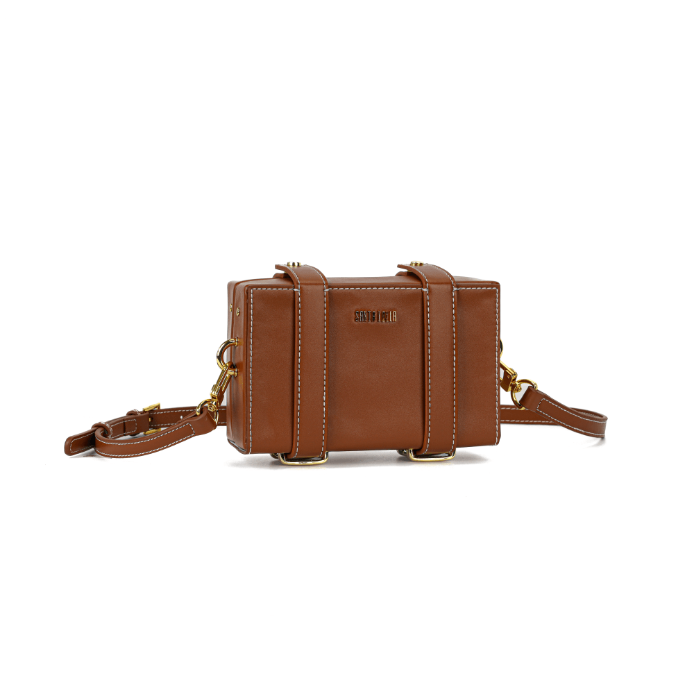 Bolsa Pequena Soft Marrom Safari Alça Transversal - Santa Lolla