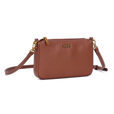 Bolsa Pequena Floter Marrom Safari Alça Transversal