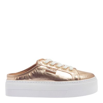 Tênis Flatform Metalizado Dourado