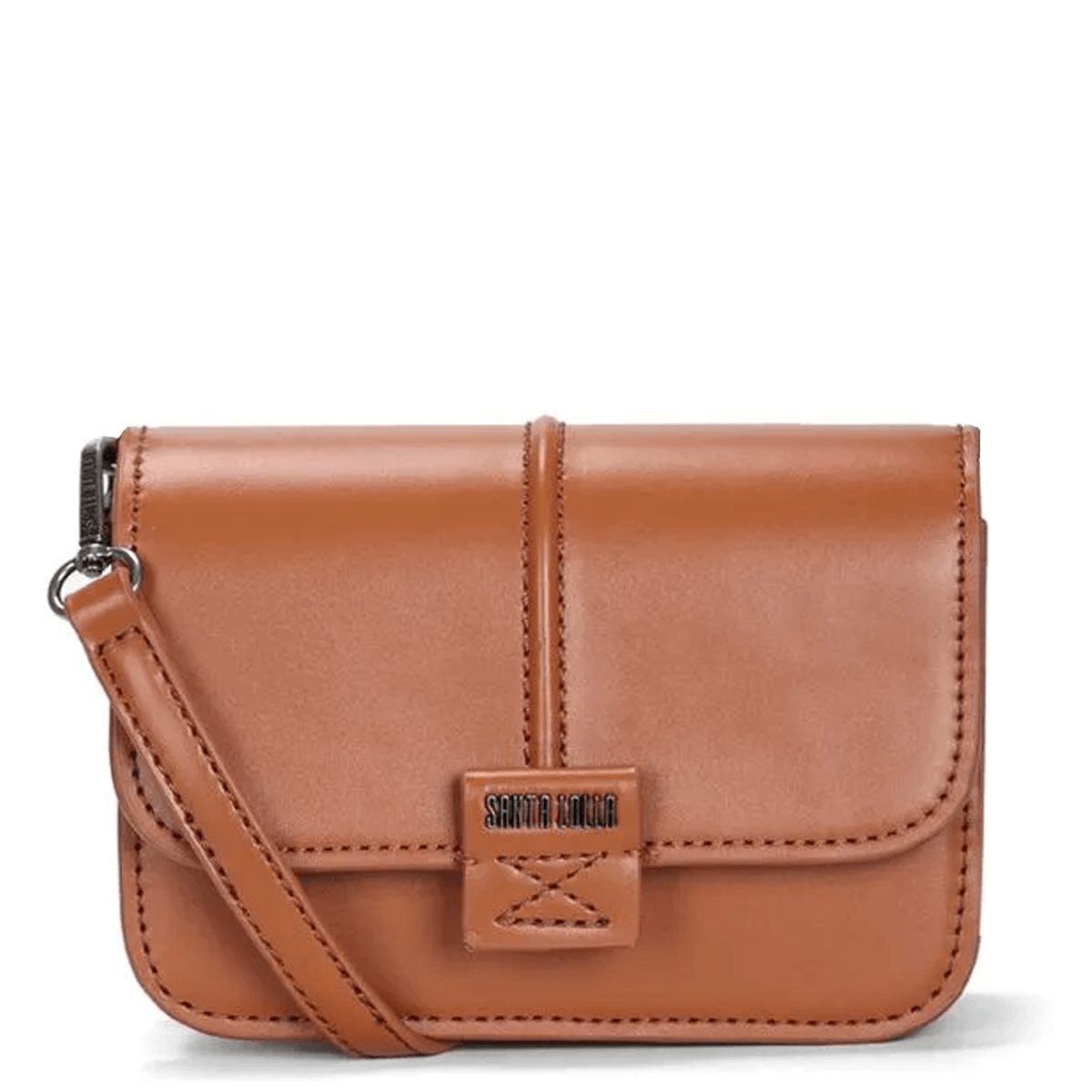 小物 S Bolsa Pequena Material Soft Marrom Canela Alça Dupla - Santa Lolla