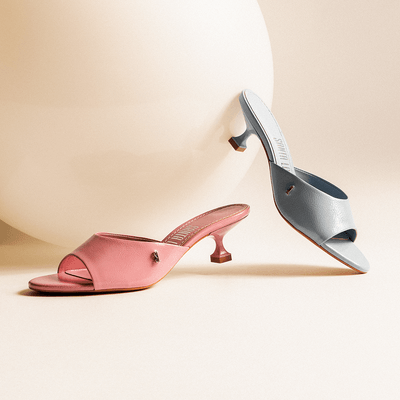 Mule Verniz Show Rosa Cotton Salto Baixo Fino