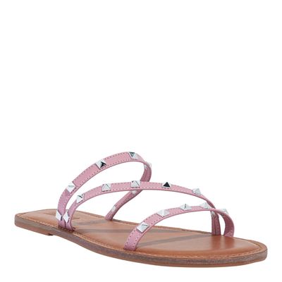 Rasteira Spikes Couro Nobre Soft Rosa