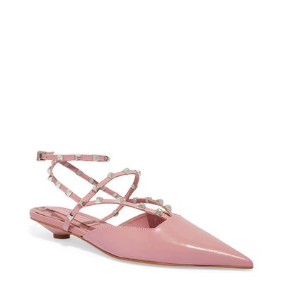 Sapatilha Couro Confort Rosa Bico Fino