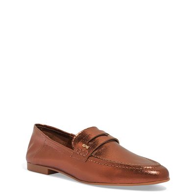 Mocassim Metalizado Craquelê Bronze