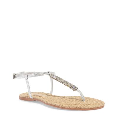 Rasteira Strass Metalizada Prata