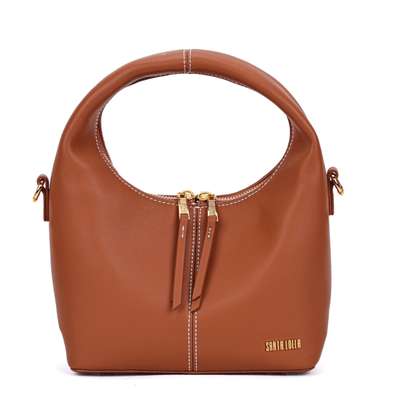 Bolsa Hobo Soft Marrom Safari Alça Transversal Removível