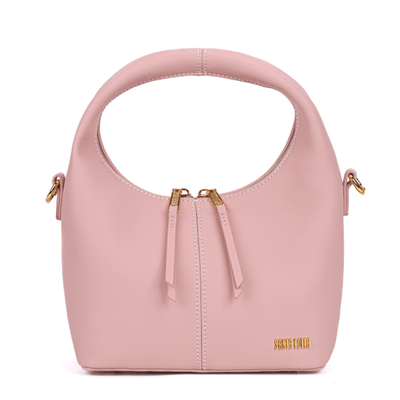 Bolsa Hobo Soft Rosa Cotton Alça Transversal Removível