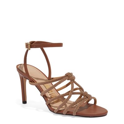 Sandália Napa Soft Marrom Salto Médio Fino