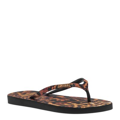 Chinelo Flip Flop Borracha Animal Print Onça