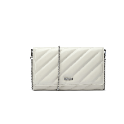 Bolsa Clutch Off White Verniz Glossy Alça Transversal