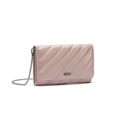 Bolsa Clutch Rosê Verniz Glossy Alça Transversal