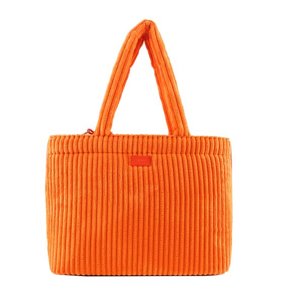 Bolsa Shopper Bag Atoalhado Laranja Neon