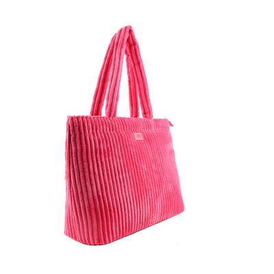 Bolsa Shopper Bag Atoalhado Rosa Neon