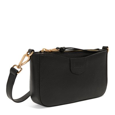 Bolsa Clutch Preta Couro Floater Transversal