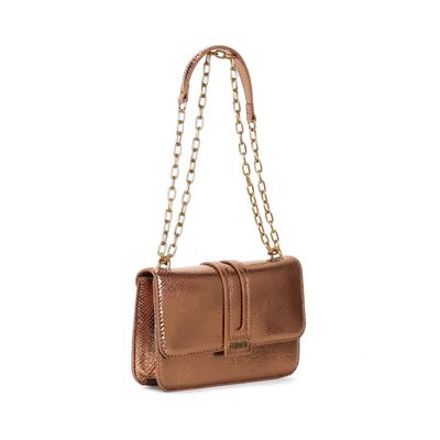 Bolsa Metalizada Bronze Alça De Ombro