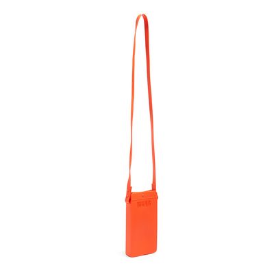 Bolsa Porta Celular Borracha Alça Transversal Laranja Neon