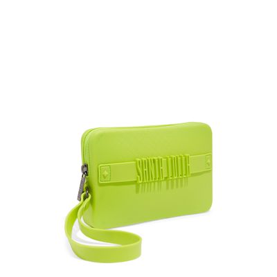 Clutch Borracha Verde Alça De Mão