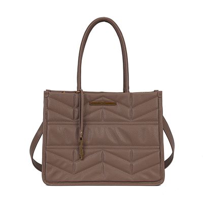 Bolsa Tote Matelassê Floater Bege Alça De Mão