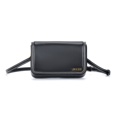 Bolsa Pequena Soft Preta Alça Transversal