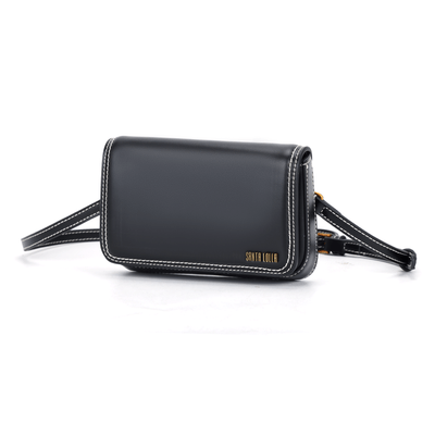 Bolsa Pequena Soft Preta Alça Transversal