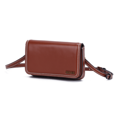 Bolsa Pequena Soft Marrom Alça Transversal