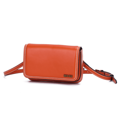 Bolsa Pequena Soft Laranja Caju Alça Transversal