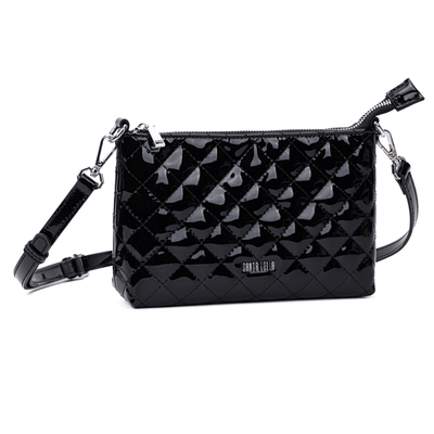 Bolsa Clutch Preta Envernizada Transversal