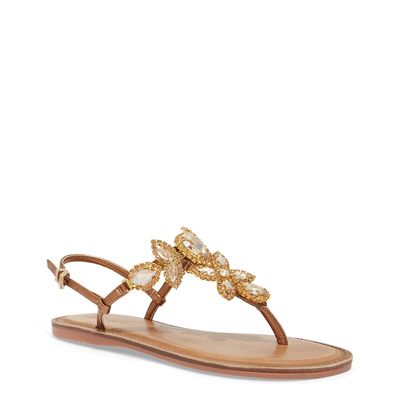 Rasteira Pedraria Soft Metalizado Bronze