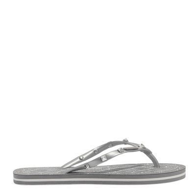Flip Flop Shiny Prata Borracha Spikes