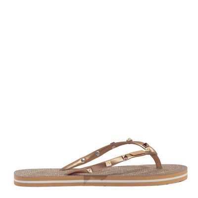 Flip Flop Shiny Lizard Dourada Borracha Spikes
