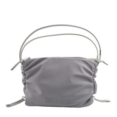 Bolsa Nylon Cinza Alça De Mão