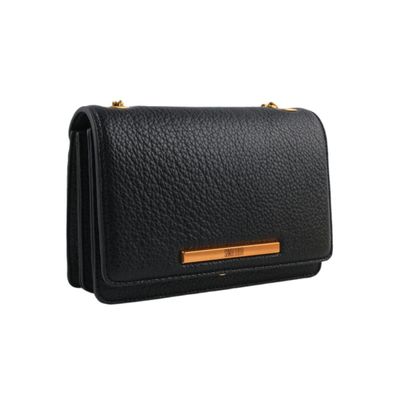 Bolsa Preta Floater Texturizada Alça Corrente Transversal