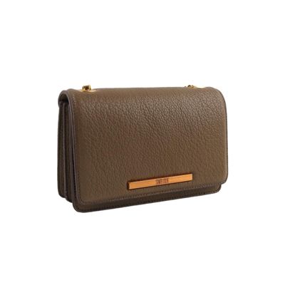 Bolsa Bege Floater Texturizada Alça Corrente Transversal