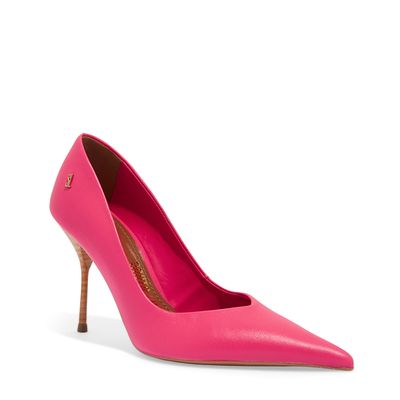 Scarpin One Couro Confort Rosa Pink Salto Alto