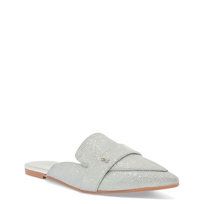 Mule Shiny Lizard Bico Fino Prata