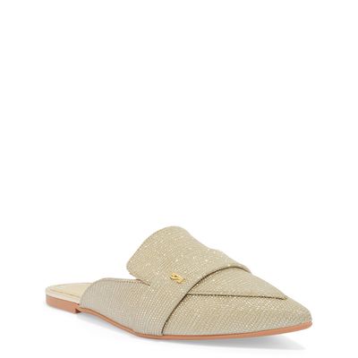 Mule Shiny Lizard Bico Fino Dourado