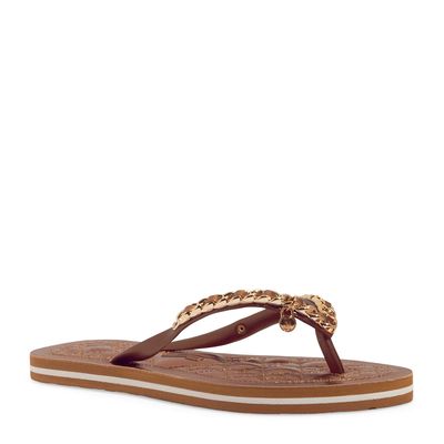Flip Flop Napa Metalizada Bronze Borracha Corrente