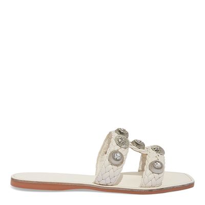 Rasteira Couro Confort Off White