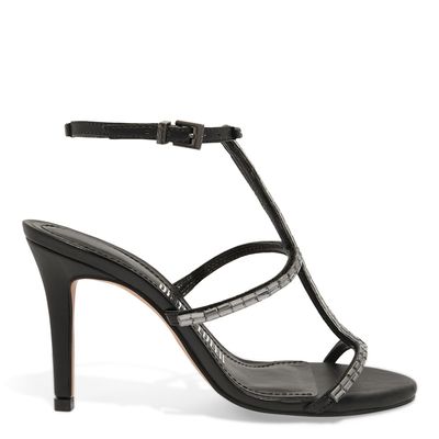 Sandalia Napa Soft Preta Salto Alto Fino