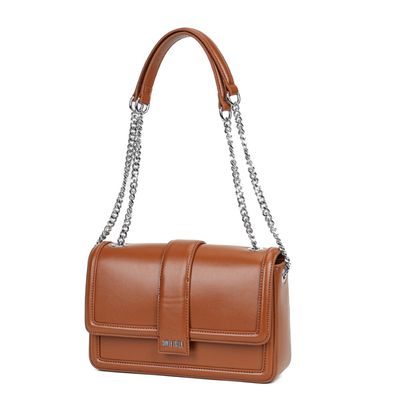 Bolsa Marrom Soft Alça Corrente Tiracolo