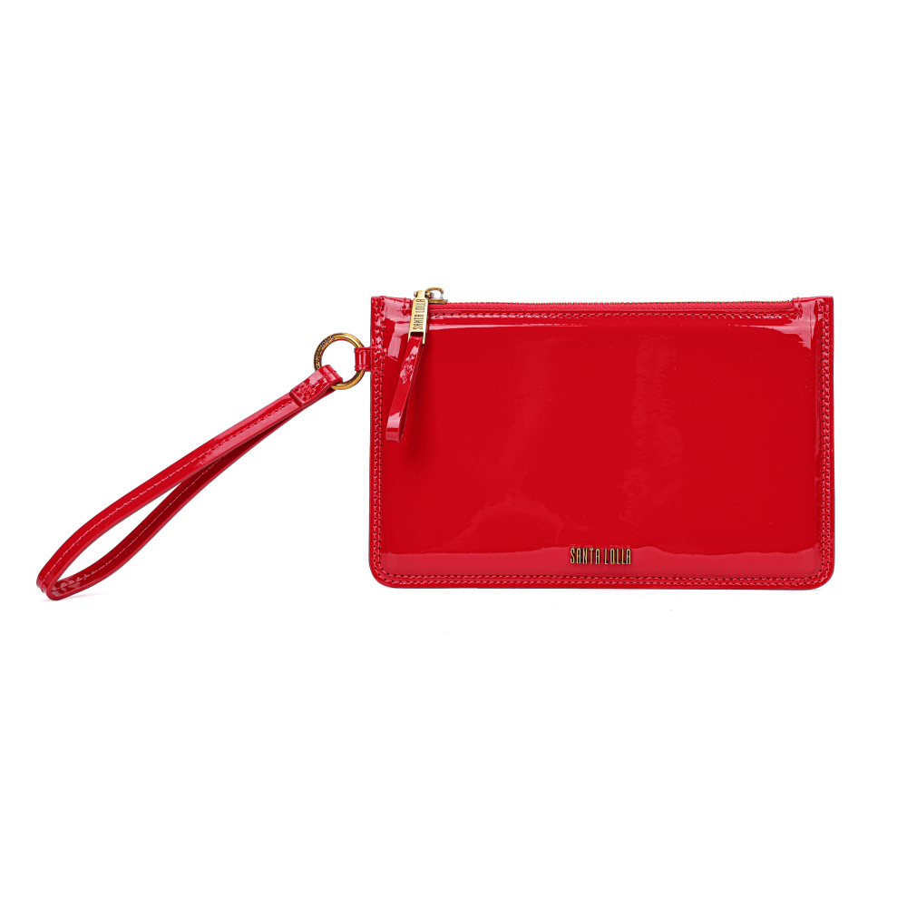 Clutch Envernizada Vermelho Blood Alça De Mão