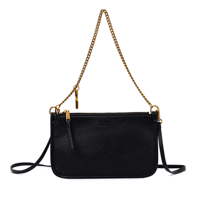 Bolsa Clutch Floater Preta Alça Corrente