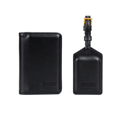 Kit Porta Passaporte E Tag De Mala Preto Soft