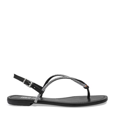 Rasteira Napa Soft Preto brilho