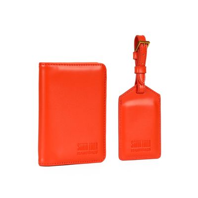 Kit Porta Passaporte E Tag De Mala Laranja Soft