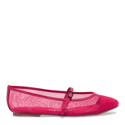 Sapatilha Bico Fino Tela Mosqueteiro Rosa Pink