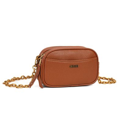 Bolsa Camera Bag Marrom Floater Alça Corrente