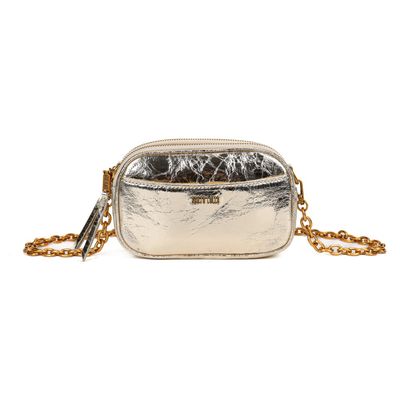 Bolsa Metalizado Crinkle Dourada Divisórias
