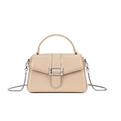 Bolsa Pequena Soft Bege Fivela Brilho