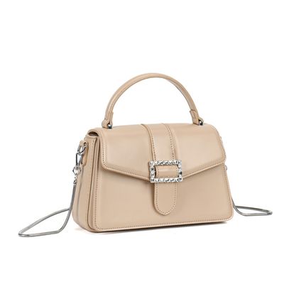 Bolsa Pequena Soft Bege Fivela Brilho